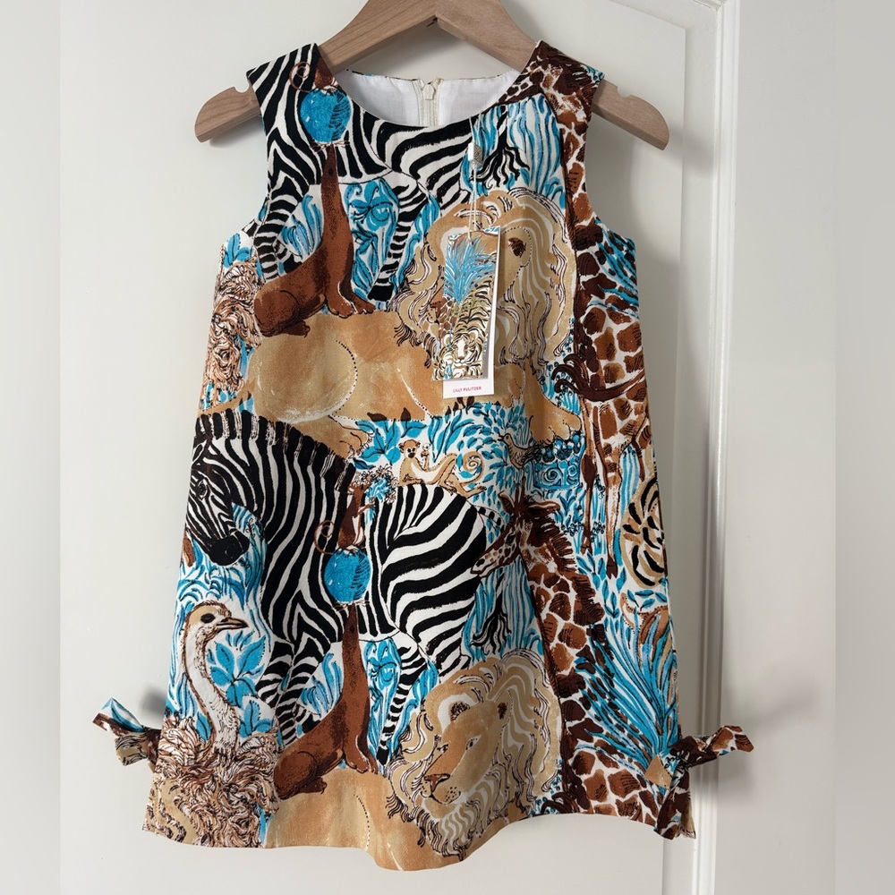 NWT Lilly Pulitzer Animal Jungle Party Shift Dress Toddler Size 4T